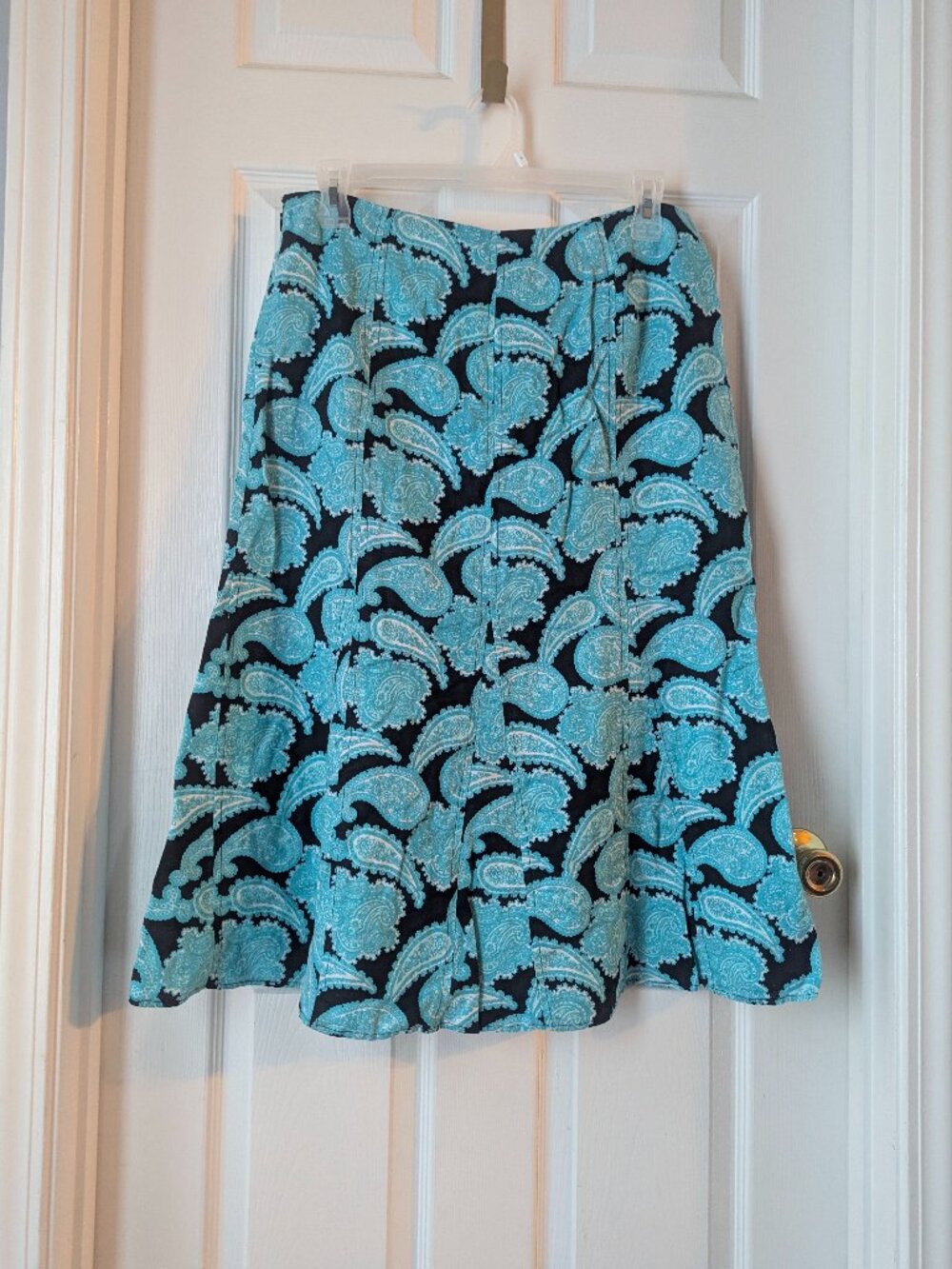 Kim Rodgers blue and black paisley print skirt - 14